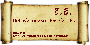 Botyánszky Boglárka névjegykártya